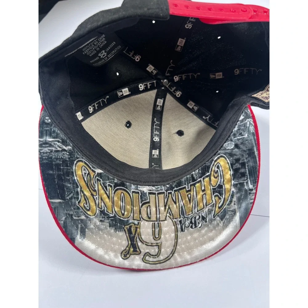 New Era Chicago Bulls Snapback Hat Mens M/L Black Red 1991 Champions 9FIFTY NBA